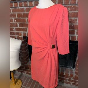Jessica Howard 3/4 Sleeve Dress Peach Side Rushing size 12